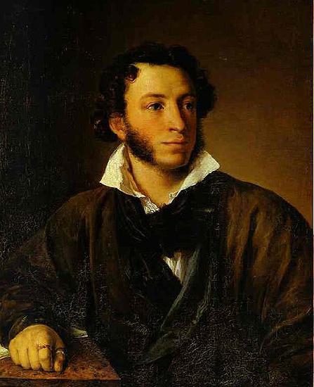 Vasily Tropinin Portrait of Alexander Pushkin, oil painting picture